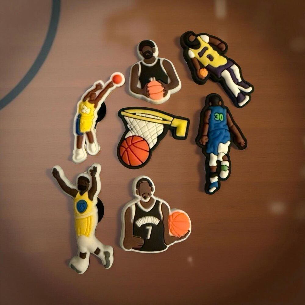 NBA Labron Kobe & More Basketball Croc Shoe Charms Set of 7 A33